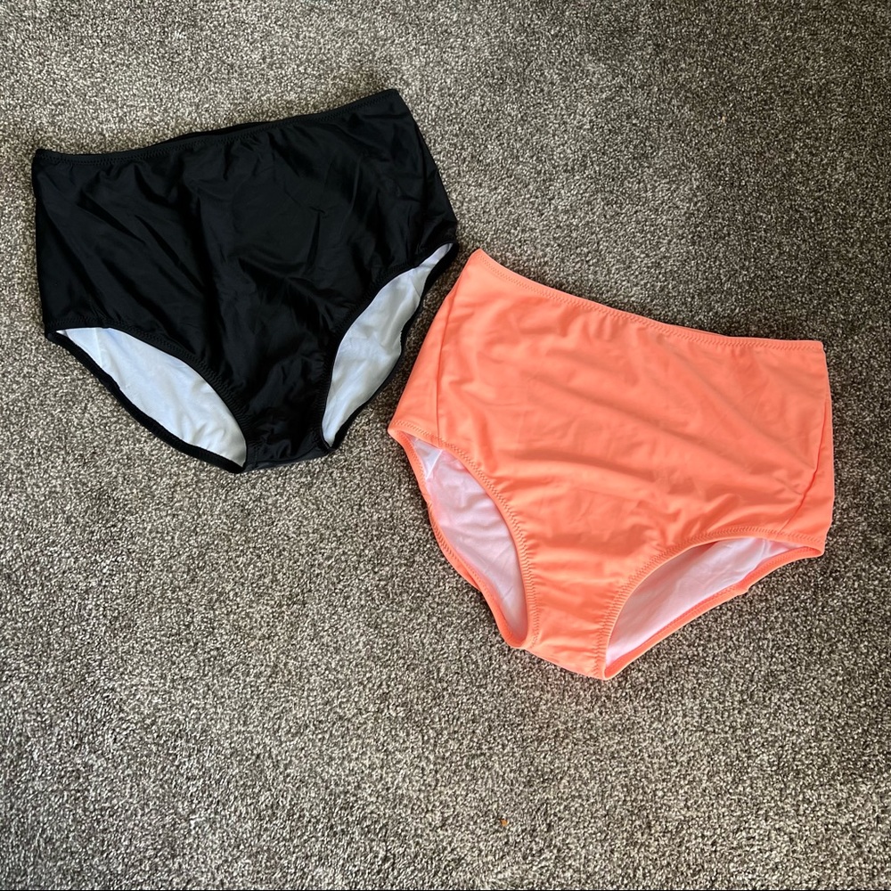 Set of 2 High Waisted Bathing Suit Bottoms